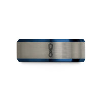 father's day presents ideas – black & blue & silver tungsten quickdraw rope wedding band