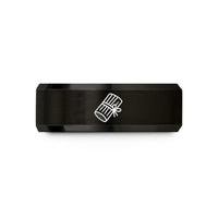 personalized presents for dad – black & rose gold tungsten tamale wedding band