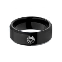 thoughtful presents for wife – black tungsten akoma heart circle wedding band