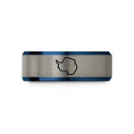 special rings for women – blue & silver tungsten antarctica wedding band