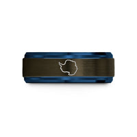 unique surprises for her – gunmetal & blue tungsten antarctica wedding band