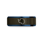 romantic presents for wife – gunmetal & blue tungsten antarctica wedding band