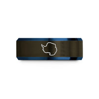 romantic presents for wife – gunmetal & blue tungsten antarctica wedding band