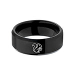 thoughtful presents for mom – black tungsten squirrel acorn wedding band