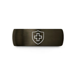 birthday surprise presents her – gunmetal & black tungsten swiss shield cross wedding band