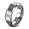 Urn Icon Teardrop – Tungsten Wedding Band, 8 mm, Grey Comfort-Fit Unisex