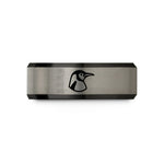 presents for him ring – black & blue & grey tungsten emperor penguin wedding band