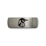 anniversary presents for him – blue & silver tungsten emperor penguin wedding band