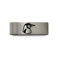 presents for him ring – silver tungsten emperor penguin wedding band
