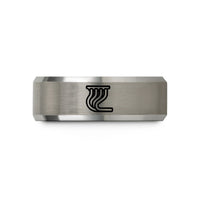 unique presents for men – black & silver tungsten exhaust headers wedding band
