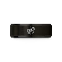 best presents for couples – black & rose gold tungsten carousel horse pole wedding band