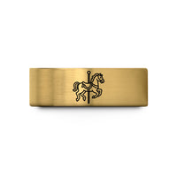 unique presents for couples – gold tungsten carousel horse pole wedding band