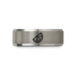wedding presents for pairs – black & grey tungsten orange slice wedding band