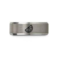 wedding presents for pairs – black & grey tungsten orange slice wedding band