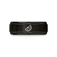 wedding presents for pairs – black tungsten orange slice wedding band