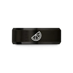 couple present ideas unique – black tungsten orange slice wedding band