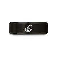 couple present ideas unique – black tungsten orange slice wedding band