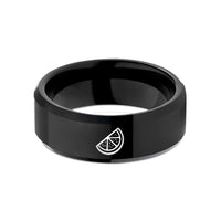 anniversary present for partners – black tungsten orange slice wedding band