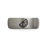 couple present ideas unique – silver tungsten orange slice wedding band