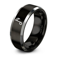 anniversary presents for couples – black & gray tungsten sixteenth notes ring