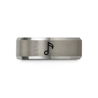 anniversary presents for couples – black & gray tungsten sixteenth notes wedding band