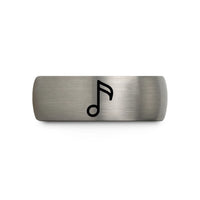 personalized couple present ideas – silver tungsten sixteenth notes wedding band