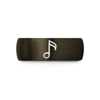 unique presents for partners – gunmetal & black tungsten sixteenth notes wedding band