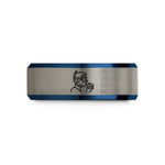 unique keepsakes for couples – black & blue & grey tungsten underwater photographer wedding band