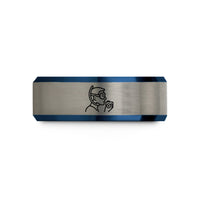 unique keepsakes for couples – black & blue & grey tungsten underwater photographer wedding band