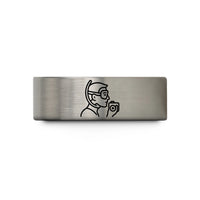 meaningful presents for spouses – silver tungsten underwater photographer wedding band