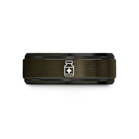 unique presents her – gunmetal & black tungsten vaccine vial wedding band