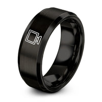 romantic presents for partners – black tungsten crt monitor ring