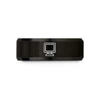 personalized couple present ideas – black tungsten crt monitor wedding band