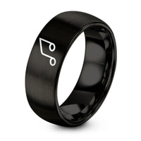 Gift Ideas for Married Couples – black tungsten glissando pair ring
