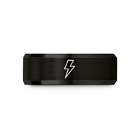 special presents for pairs – black tungsten lightning bolt wedding band