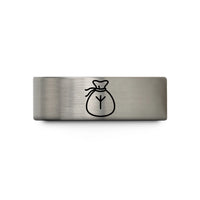 couple rings for him – gray tungsten runes pouch wedding band