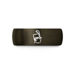 unique rings for partners – gunmetal & black tungsten shako plume wedding band