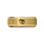 special present for dads – gold tungsten baby footprints wedding band