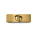 personal present for him – gold tungsten baby footprints wedding band