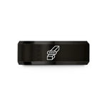 stylish men's wedding band – black tungsten biscuit joint wedding band