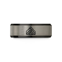 tungsten bands for him – black & silver tungsten rule 110 wedding band