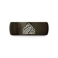 engraved rings for him – gunmetal & black tungsten rule 110 wedding band