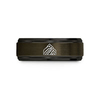 engraved rings for him – gunmetal & black tungsten rule 110 wedding band