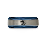 special mom present rings – blue & grey tungsten canada wedding band