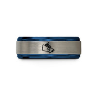 special mom present rings – blue & grey tungsten canada wedding band