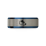 special mom present rings – blue & grey tungsten canada wedding band