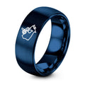 Canada – Tungsten Wedding Band, 8 mm, Blue Comfort-Fit Unisex