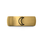 unique treasures for her – black & gold tungsten new moon wedding band