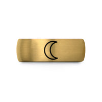 unique treasures for her – black & gold tungsten new moon wedding band