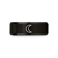 unique treasures for her – black tungsten new moon wedding band